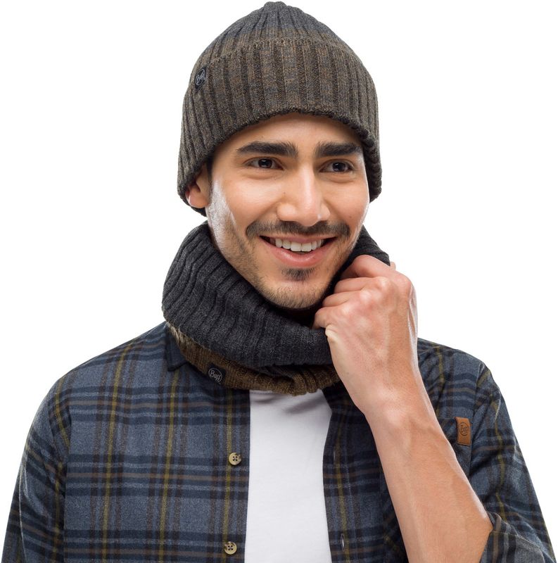 Вязаный шарф-труба с флисом Buff Neckwarmer Knitted Polar Igor Graphite Фото 3
