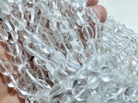 Нить бусин из горного хрусталя 7мм (галтовка)