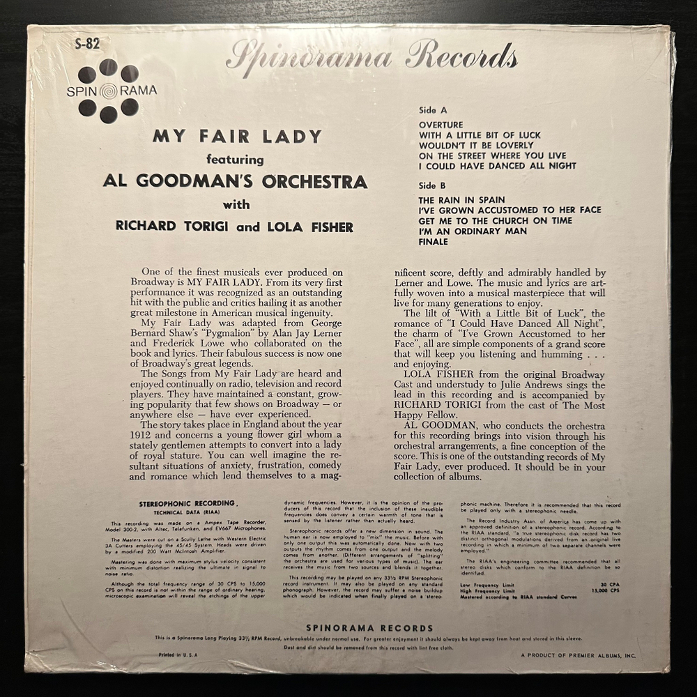 Al Goodman's Orchestra With Richard Torigi And Lola Fisher - My Fair Lady (США 1962г.)