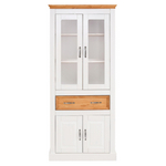 Шкаф-витрина деревянная Ландхаус 180 см, буфет для кухни из массива сосны с 4 дверями и ящиком