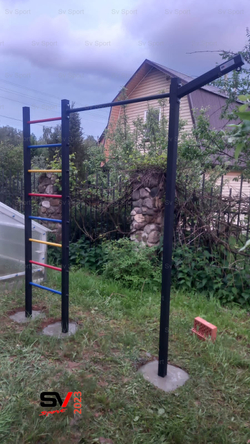 Монтаж уличной шведской стенки Sv Sport (3 вертикальных столба)