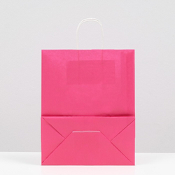 Крафт пакет 220 х 120 х 270 мм с крученными ручками, малиновый