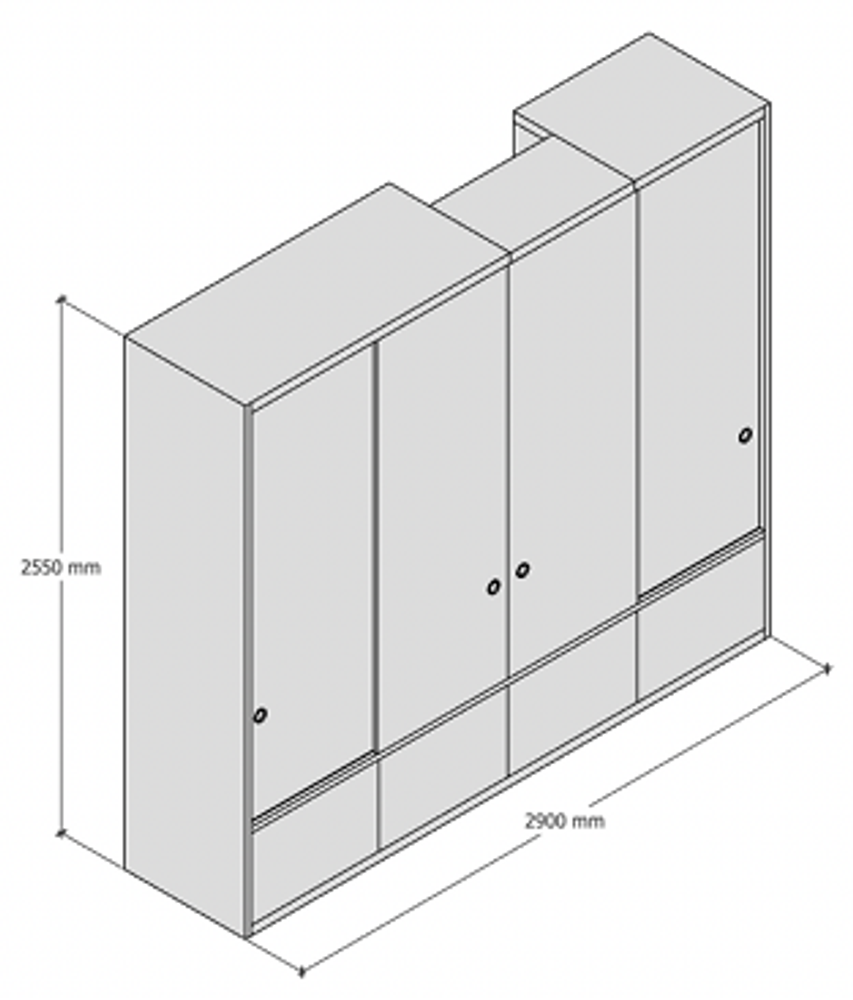 Шкаф с раздвижными фасадами 255х299х60