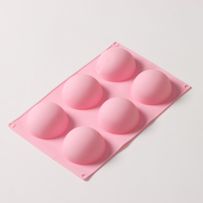 Форма силиконовая для выпечки Доляна «Полусфера», 27×18×3.5 см, 6 ячеек, d=7 см, 3.5 см, МИКС