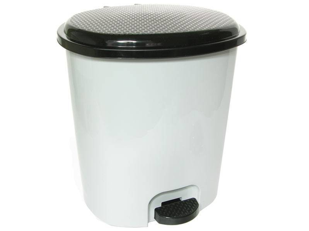 Ведро 12л с педалью, светло-серый/черный