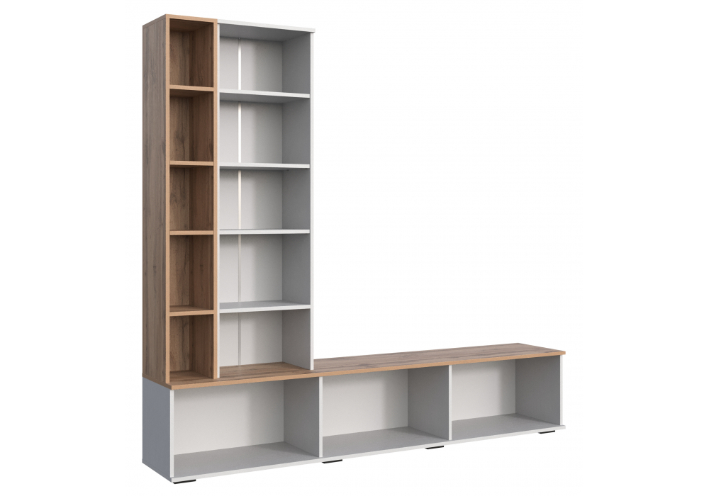 ТВ-тумба Woodville Филеста белый, дуб вотан