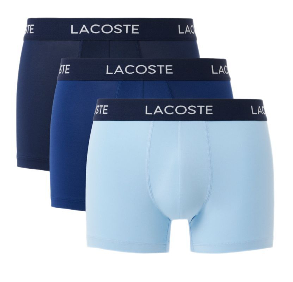 Боксерки теннисные Lacoste Microfiber Trunks 3P - navy blue/blue