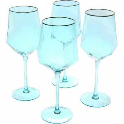 Бокал для вина 500мл «ICE CRYSTAL» в наборе 4шт, голубой