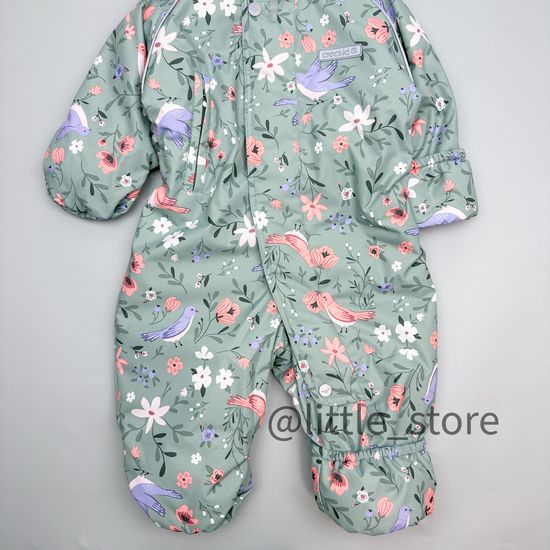 Комбинезон демисезонный "Цветущий сад" морозный зеленый