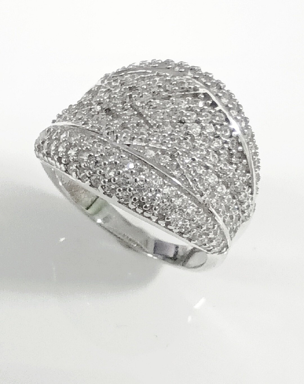 Кольцо ювелирное Эстерелла, серебро 925 пробы, родированное, с фианитами/Ф