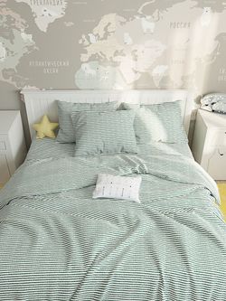Простынь на резинке Сказка "Green" 180х200 см, перкаль