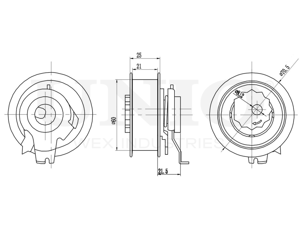 Ролик с натяжителем ремня ГРМ UNIO TNS-10026