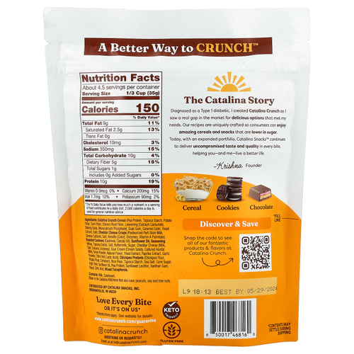 Catalina Crunch, протеиновая смесь для снеков, со вкусом чеддера, 148 г (5,25 унции)