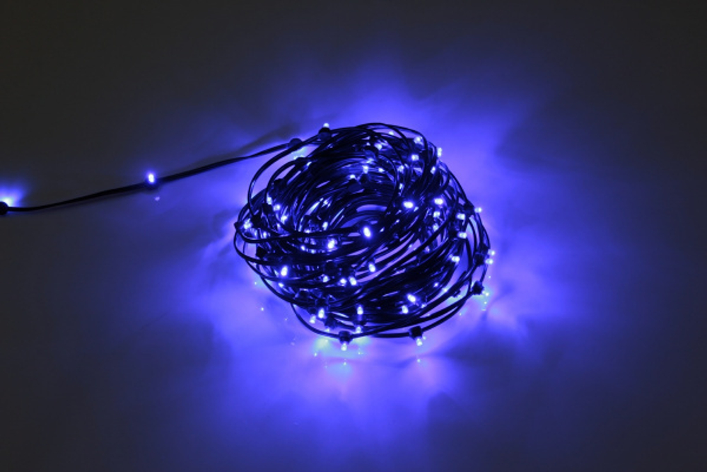 LED-LP-ZY-15CM-20M-12V-B/BL, синий цвет, черный провод (БЕЗ БЛОКА)