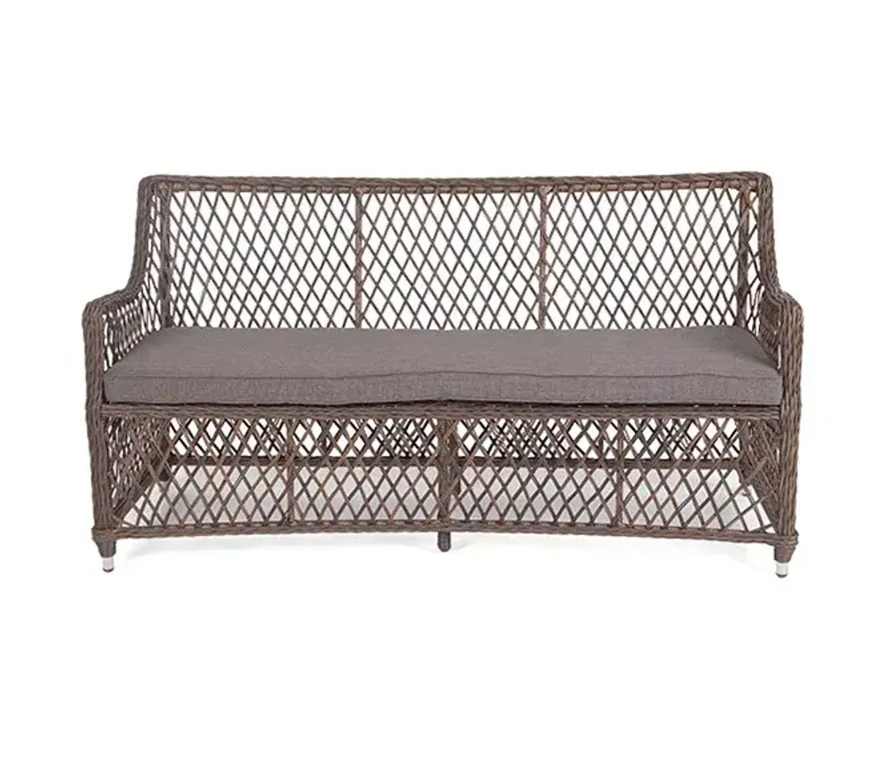 "Латте" диван двухместный из искусственного ротанга, цвет коричневый