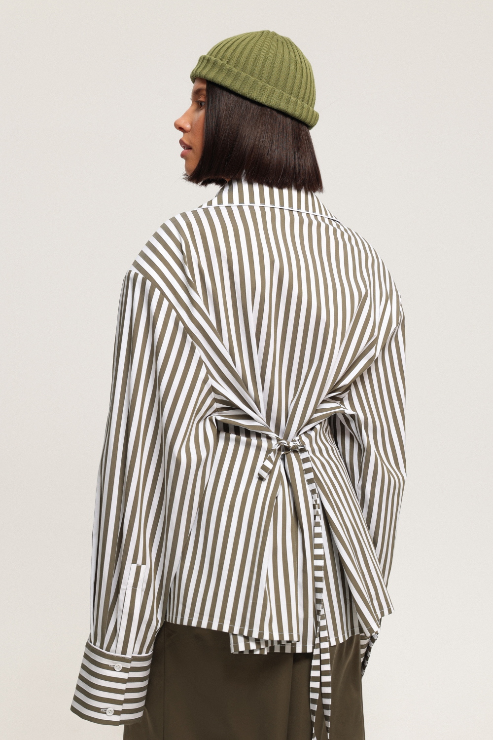 Рубашка в полоску с кантами