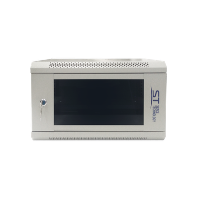 Шкаф телекоммуникационный настенный ST-NC6U01 (СЕРЫЙ)  С ПОЛКОЙ (версия 2)