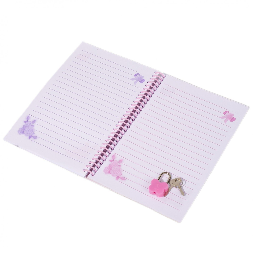 Записная книжка, пакет, А5, Alingar, замочек, розовый, "Позолоченное сердце"