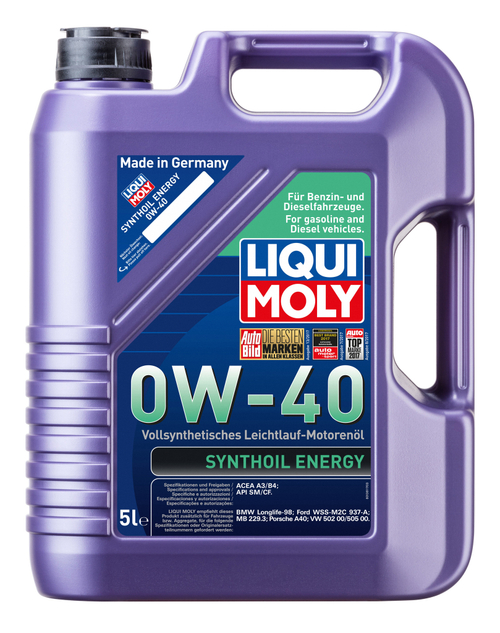 Масло Liqui Moly Synthoil Energy 0W40 SN A3/B4 (4л) ПАО-синтетика