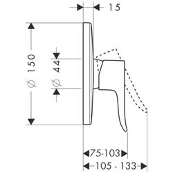 Смеситель для душа встроенный Hansgrohe Metris 31685000 схема