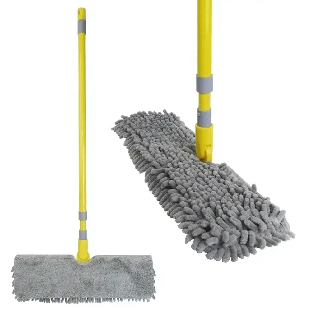 Швабра Флеттер 2-стор.Мамонтенок чистолюб микрофибра бархат+лапша, телескоп.ручкаСер