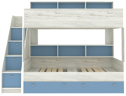 Двухъярусная кровать КарИВи Голден Кидс 10 Винтерберг Светло-синий, голубой
