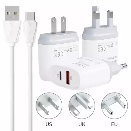 СЗУ 20W Quick Charge с кабелем lightning 1USB A2424C PD LDNIO