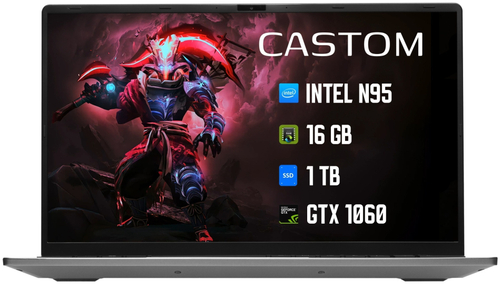 Ноутбук Castom TK-AN106, 15.6″ FHD IPS, Intel N95, RTX 1060, 16/1000 ГБ SSD