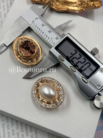 Накладки на пуговицы с жемчугом и стразами скидка