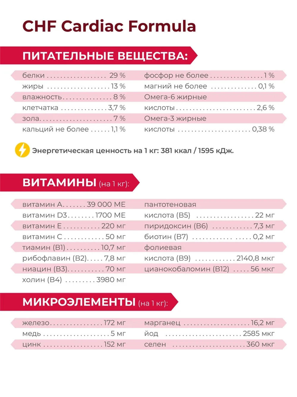 Корм сухой для кошек VD Cardiac formula CHF, 400 гр