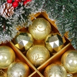 Новогодние шары «Зимняя вечеринка» 6 см (набор 16 шт), Золото