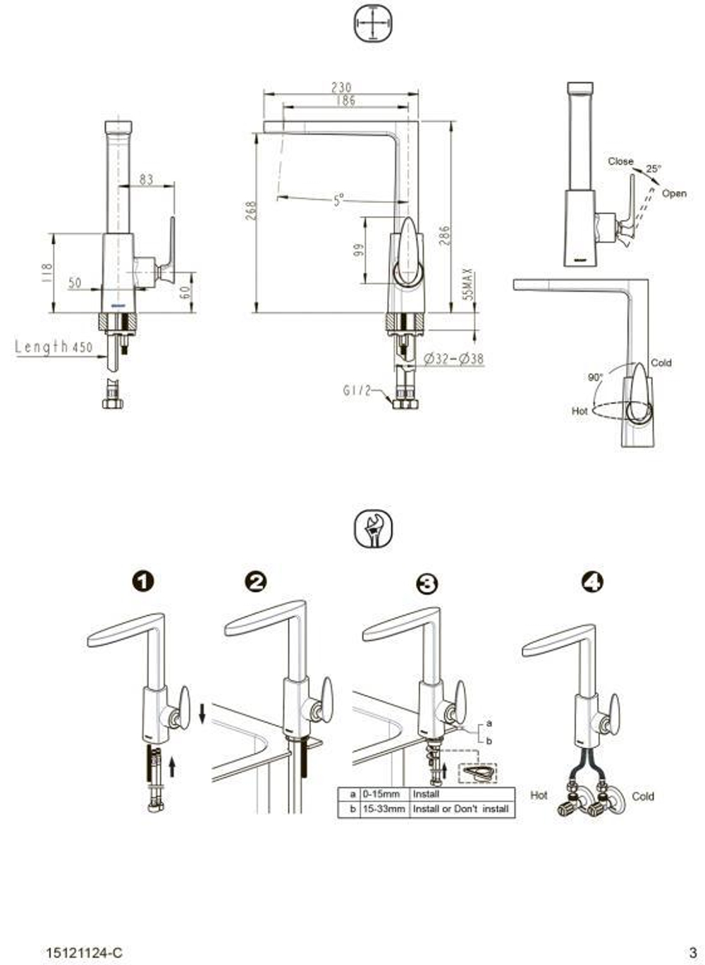 Смеситель для кухни Bravat Spring