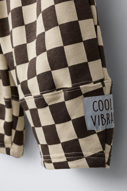 ZARA БРЮКИ BALLOON В ШАХМАТНУЮ КЛЕТКУ, КОРИЧНЕВЫЙ