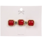 Зажим для волос 1шт на блистере «КАРАМЕЛЬ», квадраты, цвет гранатовый, 6*1.5см