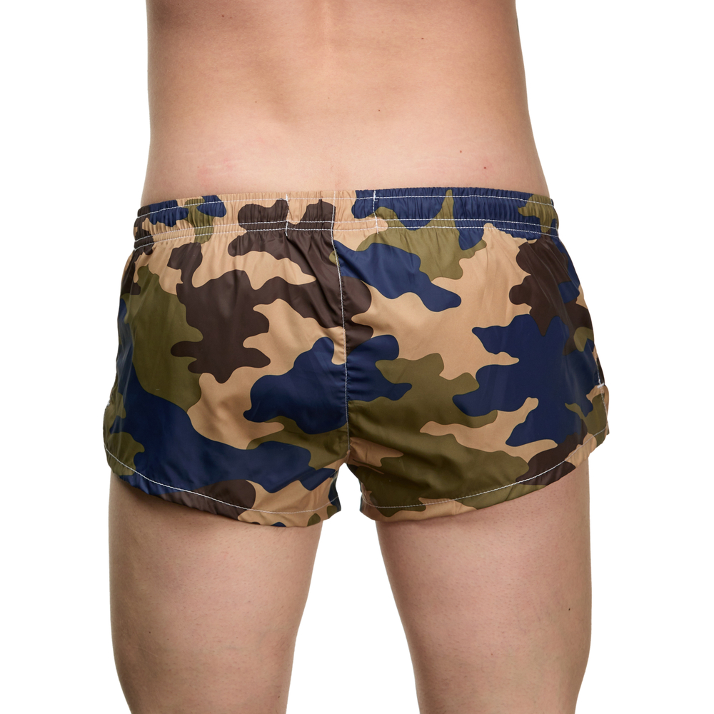 Мужские шорты коричневые с камуфляжным принтом Sesmik ALEX MILITARY BROWN-BLUE