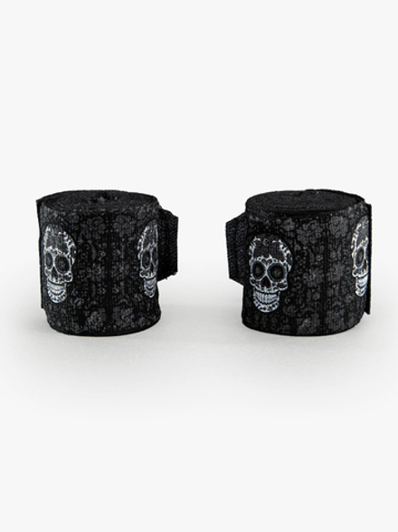 Бинты боксерские Venum Santa Muerte Black/White 4m