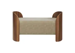 Банкетка Lagom 2 120 см (светло-бежевый FiberGuard, орех)