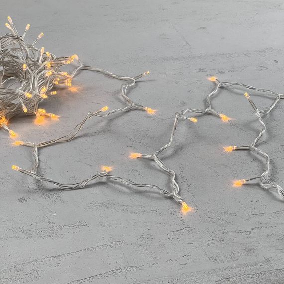 Светодиодная нить 100 желтых LED ламп, 10 м., 24В., прозрачный провод ПВХ, LTC (PST100-10-1Y)