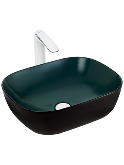 Раковина накладная (матовая черно-зеленая) WeltWasser WW  ELBACH M2143 BBG 490х395х150