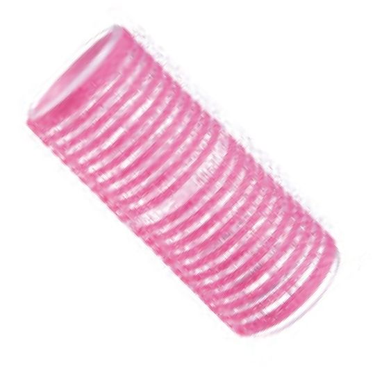Бигуди на липучке Harizma, розовые, 24х63мм, 12 шт/уп. (h10551-24)