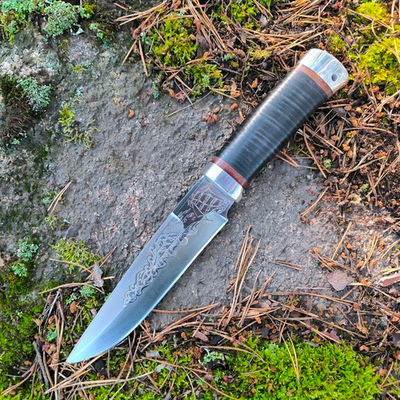 Разделочный нож НС-53 Тургояк, алюминиевые вставки (Златоуст)