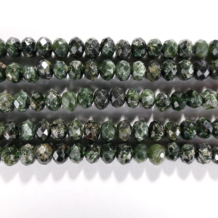 Бусина из клинохлора, фигурная, 4x6 мм (рондель, граненая)