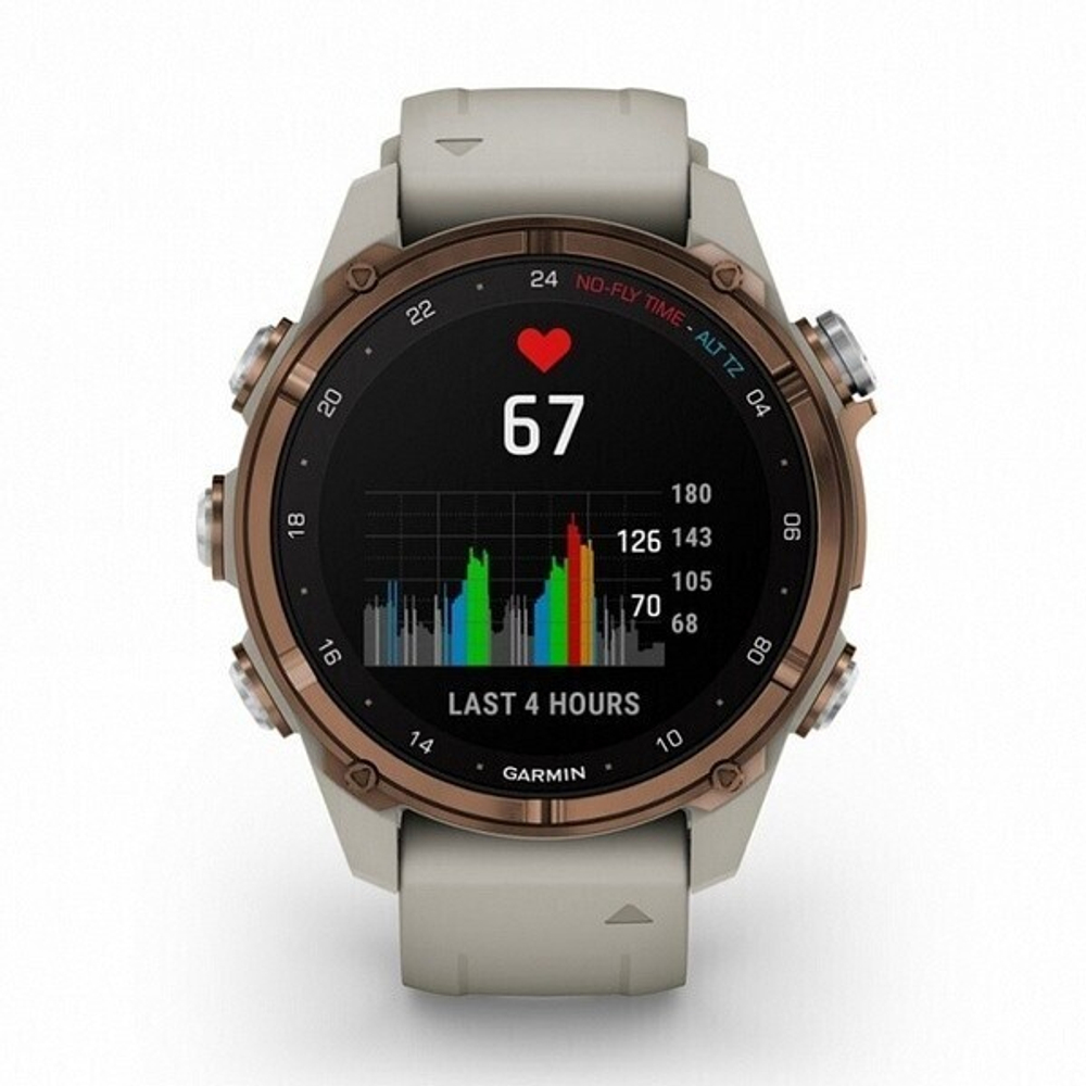 Умные часы Garmin Descent Mk3i титановый, бронзовый безель PVD/серый силиконовый ремешок 43 мм 010-02753-14