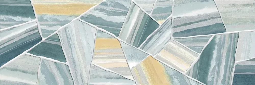 Декоративная плитка ALMA Ceramica DWA11ALS606 Alaris 60x20 голубой / желтая глянцевая под мозаику