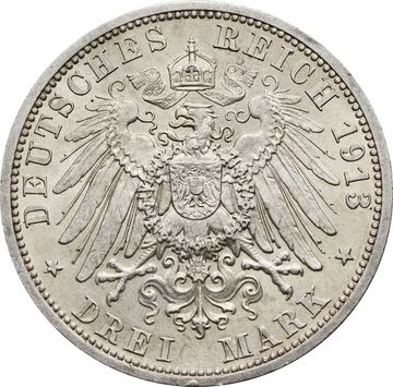 2 марки 1913 Германская Империя, Пруссия «25 лет правлению Вильгельма II»