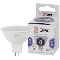 Лампа светодиодная ЭРА STD LED MR16-8W-860-GU5.3 8Вт софит холодный дневной свет GU5.3 | Лампы cветодиодные Точечные (Софиты) (MR, PAR)