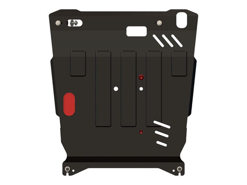 Защита картера двигателя, КПП (2 мм, сталь) для Mitsubishi Outlander XL 2006-07/2012 (V = 2.0; 2.0d; 2.2d; 2.4), Citroen C-Crosser 2007-2013 (V = 2.4; 2.2d), Citroen C4 AirCross 2012-2017 (V = 2.0 AT), Peugeot 4007 2007-2012 (V = 2.2 HDI; 2.4) Sheriff.05.1282