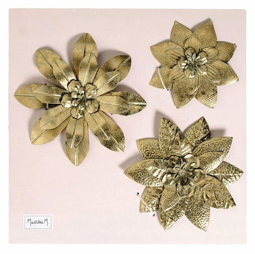 Настенный декор "Цветы", набор из 3-х шт. металл