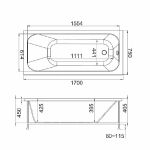 Ванна акриловая Jacob Delafon Trocadero E6D354RU-00 170х75 белая