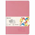 Тетрадь 48 л. в точку обложка кожзам SoftTouch, сшивка, A5 (147х210мм), РОЗОВЫЙ, BRAUBERG RAINBOW, 403882